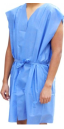 Bata paciente sin manga desechable no estéril